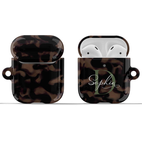 Monogram Personalized Tortoiseshell AirPods Case